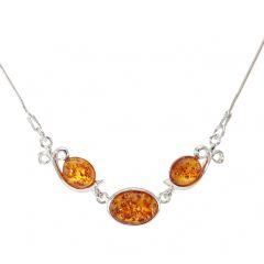 Collier Argent Ambre 45cm