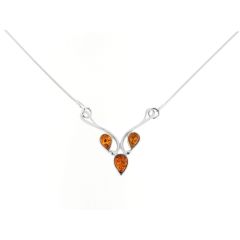 Collier Argent Ambre