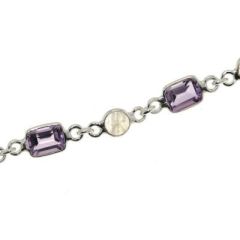 Collier Argent Améthyste et Labradorite