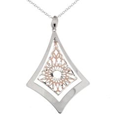 Collier Argent et Argent rosé motif Fantaisie