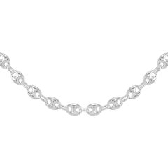 Collier Argent Grains de café 11mm x 50cm