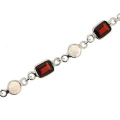 Collier Argent Grenat et Labradorite