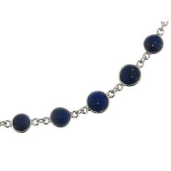Collier Argent Lapis Lazuli Cabochon de 6 à 10mm