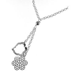 Collier Argent Pendant Fleur