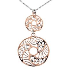 Collier Argent Rhodié 2 tons Cercles