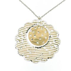 Collier Argent Rhodié 2 tons Fleur