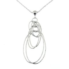 Collier Argent Rhodié Motifs Ovales
