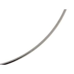 Collier Cable Or Blanc maille oméga 2mm - 42cm