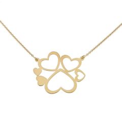 Collier Or Jaune 750 et Motif composé de 6 coeurs