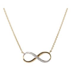Collier Pendentif Signe Infini Or Jaune Diamant