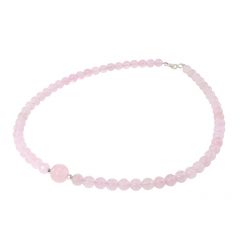 Collier Quartz Rose 6-10mm et Argent