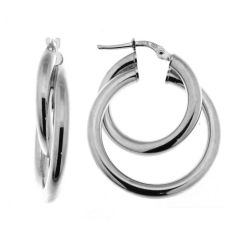 Créoles doubles en Argent 925 Rhodié
