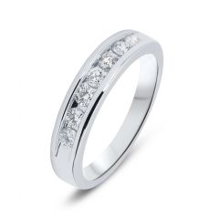 Demi Alliance Or Blanc Diamant Serti rail