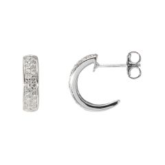 Demi créoles Or Blanc 750 Diamant 0.29 carat