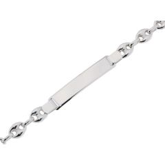 Gourmette Grains de Café Argent 20cm