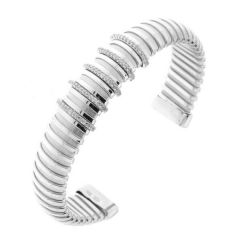 Jonc Argent Rhodié et Oxydes - 12mm