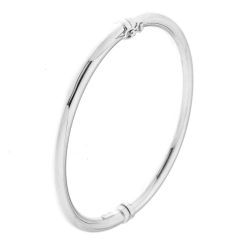 Jonc en Or Blanc 375 Section ronde 5mm