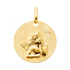 Médaille baptême Ange en Or jaune 750 (16mm)