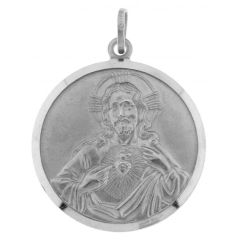 Medaille Christ Argent Rhodié 28mm