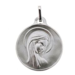 Médaille Or Blanc Vierge (18mm)