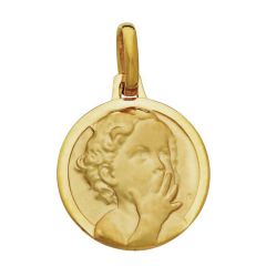 Médaille Or Jaune 750 Enfant au Baiser 16mm
