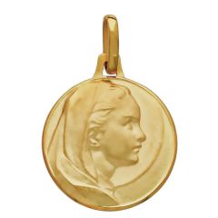 Médaille Or Jaune 750 Vierge de l'annonciation 17mm