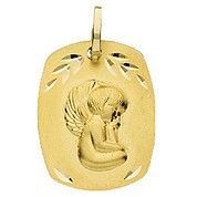 Médaille rectangulaire Ange en Or Jaune 750