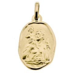 Médaille Saint Christophe Ovale Or Jaune 375