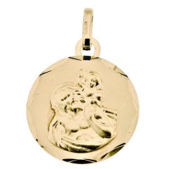 Médaille Saint Christophe Ronde Or Jaune 750