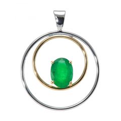 Pendentif 2Ors Emeraude Ovale 8x6mm
