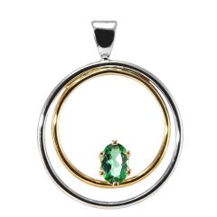 Pendentif 2Ors Tourmaline Verte Ovale 6x4mm
