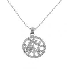 Pendentif Arbre de Vie en Argent 925 et Oxyde de zirconium