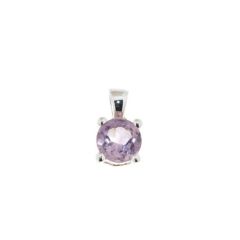 Pendentif Argent 925 Améthyste Ronde 6mm