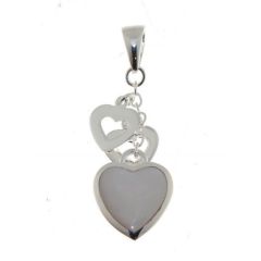 Pendentif Argent 925 Coeur Nacre Blanche