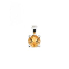 Pendentif Argent 925 et Citrine Ronde 6mm