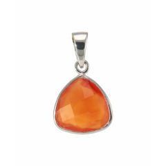 Pendentif Argent 925 et Cornaline Triangulaire 10x10mm