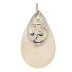 Pendentif Argent 925 Goutte Nacre Blanche