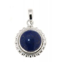 Pendentif Argent 925 Lapis Lazuli Rond 12mm