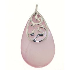Pendentif Argent 925 Nacre Rose