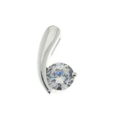 Pendentif Argent 925 Oxyde de Zirconium Blanc 7mm