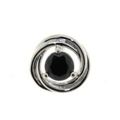 Pendentif Argent 925 Oxyde de Zirconium Noir 7mm