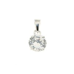 Pendentif Argent 925 Oxyde de Zirconium Rond 8mm