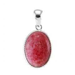 Pendentif Argent 925  Rhodonite Ovale   19x13mm