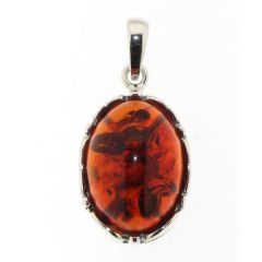 Pendentif Argent Ambre 19x14mm