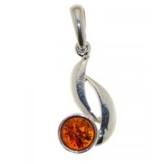 Pendentif Argent Ambre 6mm