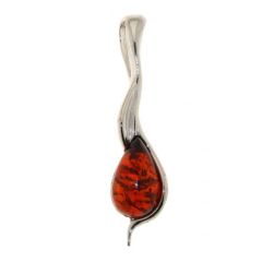 Pendentif Argent Ambre 9x5mm