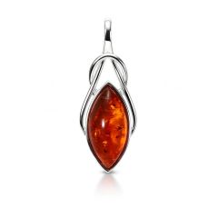 Pendentif Soleil En Argent Sterling 925 Avec Ambre Baltic - Amberta - Bijou Hypoallergénique Fabriqué En Pologne