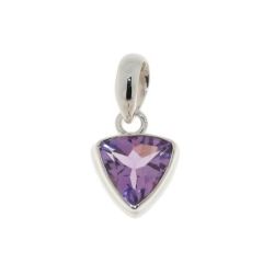 Pendentif Argent Améthyste Triangulaire 10mm