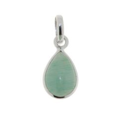 Pendentif Argent Aventurine Poire 14x10mm