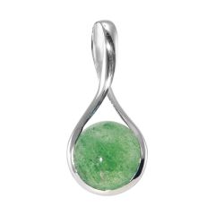 Pendentif Argent Aventurine Ronde 12mm